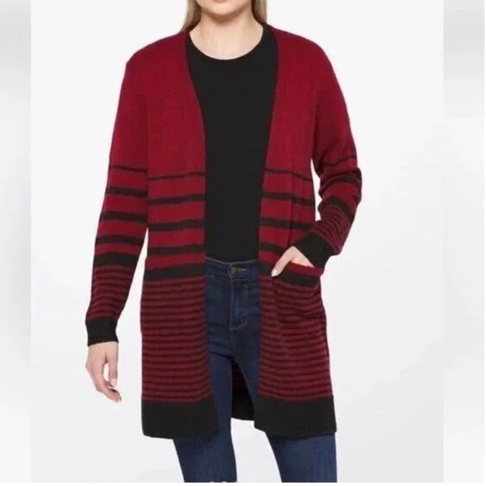 NWOT Fortune &Ivy cardigan red/black